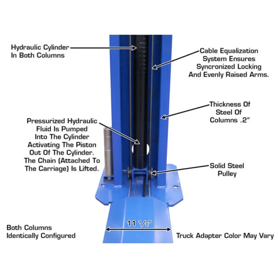 Atlas BP8000 2 Post Car Lift + Lawn Mower Adapter Combo - Image 15