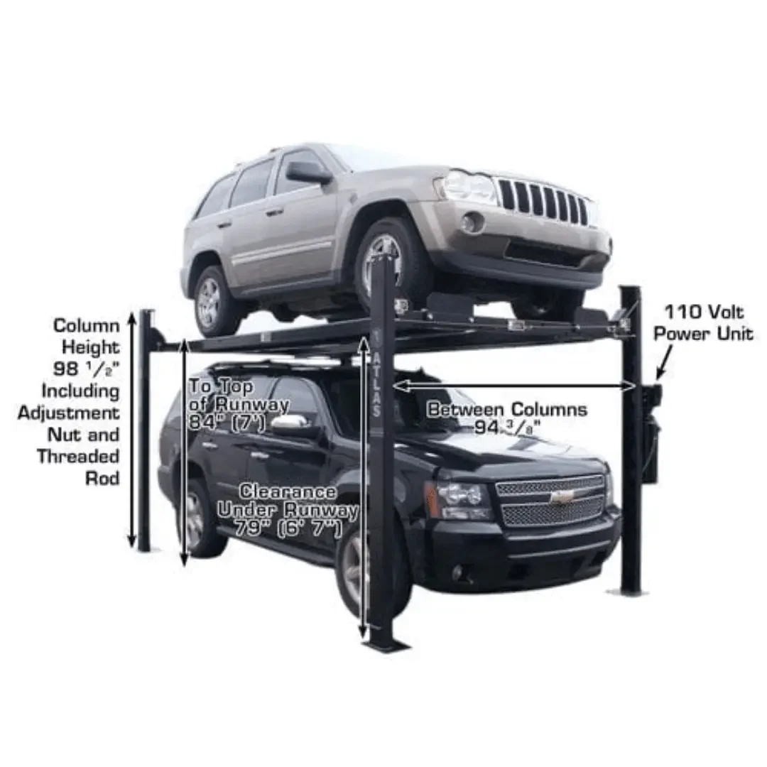 Atlas 8,000 lb. PRO8000EXT Extra Tall 4 Post Portable Car Lift - Image 3