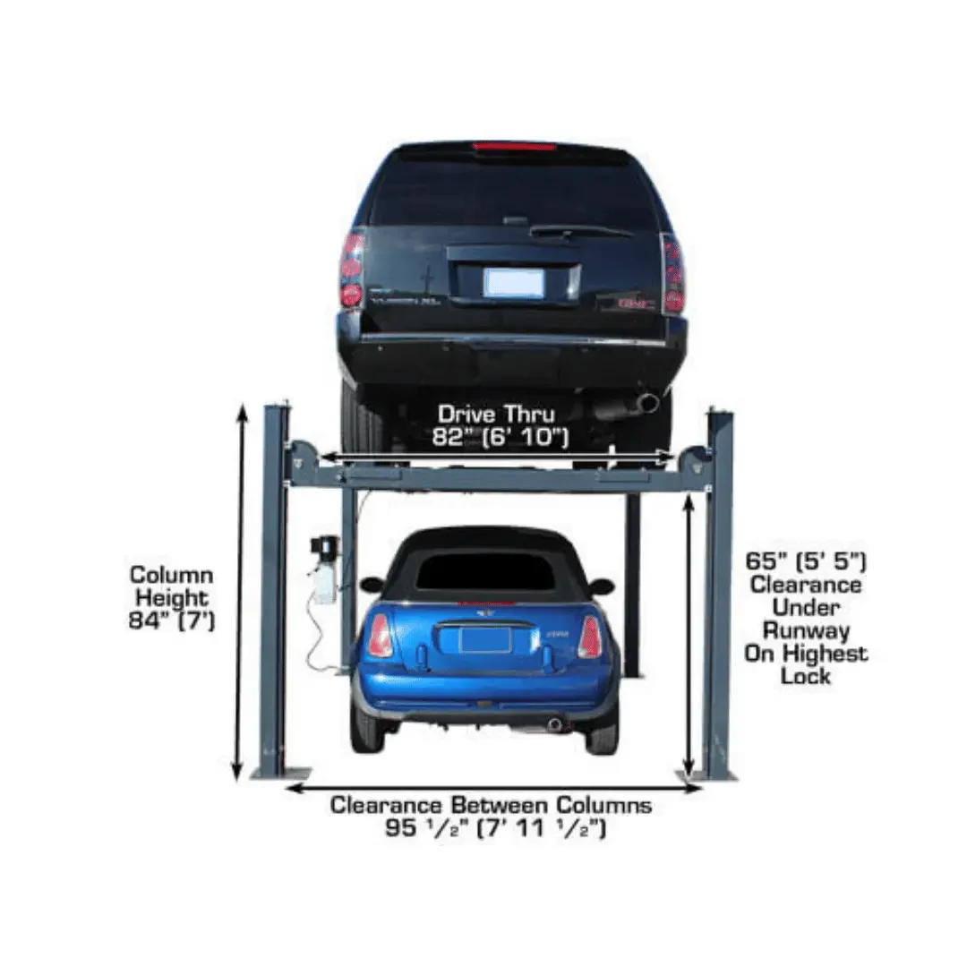Atlas PREMIUM 408SL 4 Post Lift + RJ35 Sliding Jacks Combo - Image 5