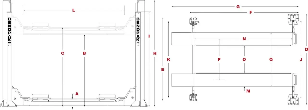 BendPak HDSO14AX 14,000 lb. 4 Post Open Front Alignment Lift - Image 7