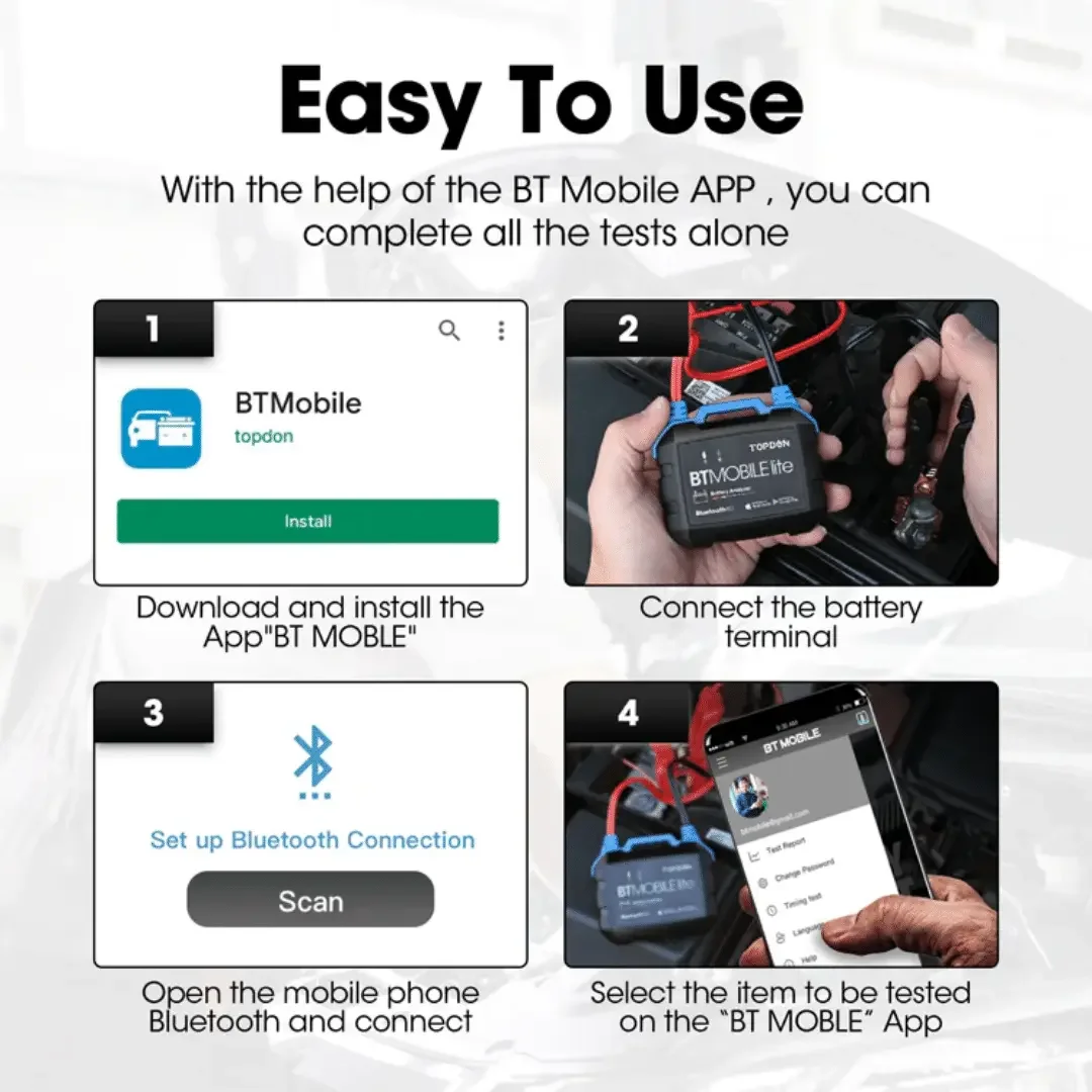 Topdon USA BTMobile Lite 12V Wireless Battery & System Tester - Image 10