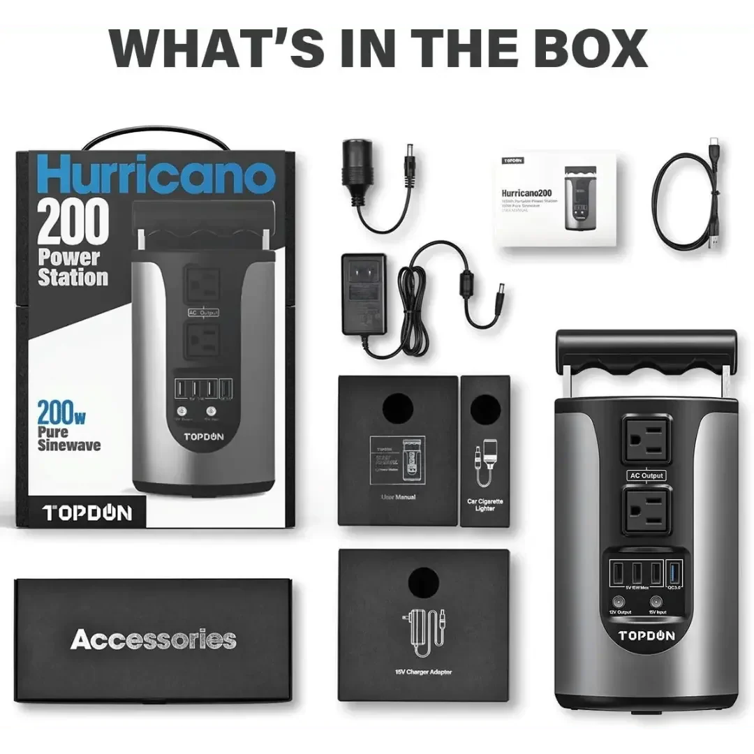 Topdon USA Hurricano200 Portable Lithium Power Station - Image 12