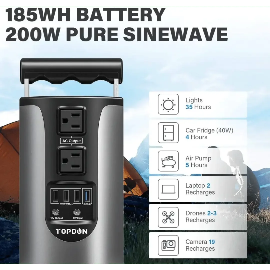 Topdon USA Hurricano200 Portable Lithium Power Station - Image 6